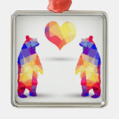 Geometrische Beren Metalen Ornament (Voorkant)