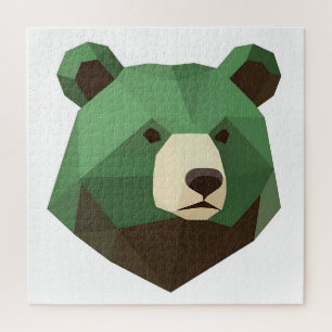 Geometrische berenkop Low Poly Legpuzzel