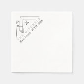 Geometrische berg | Aangepaste naam en datum Servetten (Voorkant)