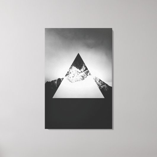 Geometrische berg gespiegeld in driehoek canvas afdruk (Voorkant)