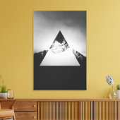 Geometrische berg gespiegeld in driehoek canvas afdruk (Insitu (Woonkamer))