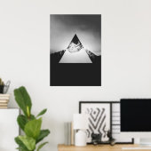 Geometrische berg gespiegeld in driehoek poster (Thuiskantoor)