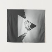 Geometrische berg gespiegeld in driehoek wandkleed (Voorkant (horizontaal))