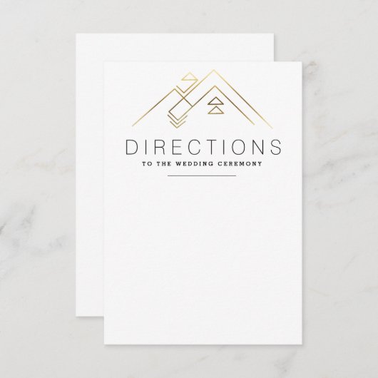 Geometrische berg | Goud | Custom Direction Kaart (Voorkant / Achterkant)