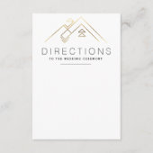 Geometrische berg | Goud | Custom Direction Kaart (Voorkant)
