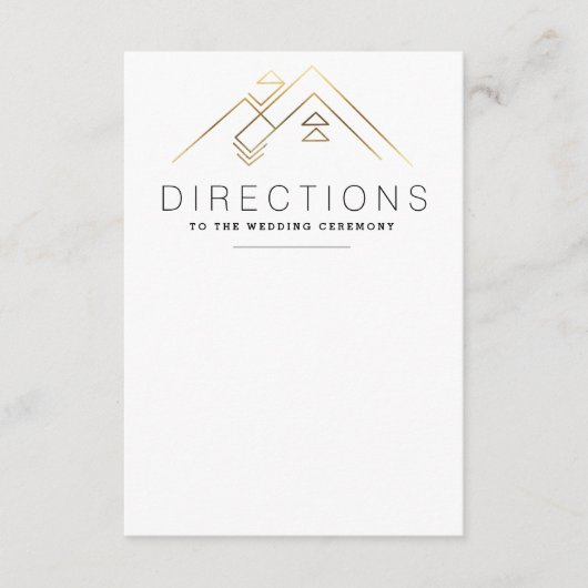 Geometrische berg | Goud | Custom Direction Kaart (Voorkant)
