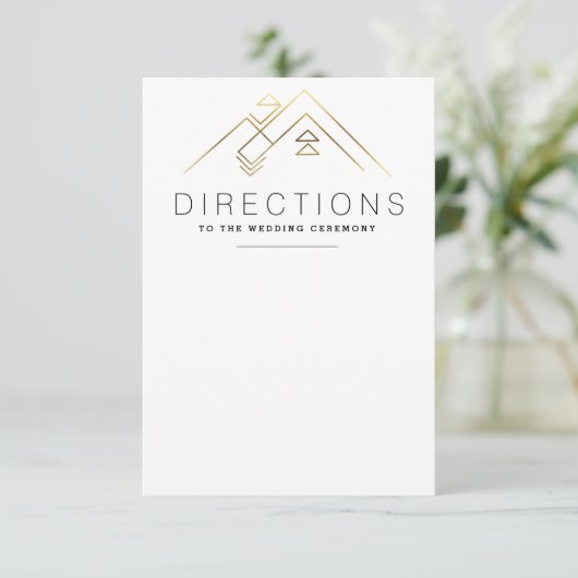 Geometrische berg | Goud | Custom Direction Kaart (Staand voorkant)