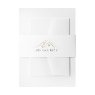 Geometrische berg Modern Aangepaste namen Uitnodigingen Wikkel