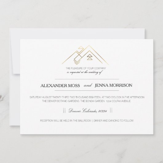 Geometrische berg | Modern goud Kaart (Voorkant)