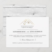 Geometrische berg | Modern goud Kaart (Voorkant / Achterkant)