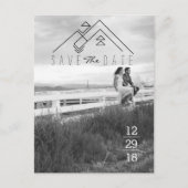 Geometrische berg | Modern Sla de datum op Aankondigingskaart (Voorkant)