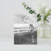 Geometrische berg | Modern Sla de datum op Aankondigingskaart (Staand voorkant)