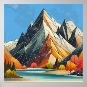 Geometrische berg poster