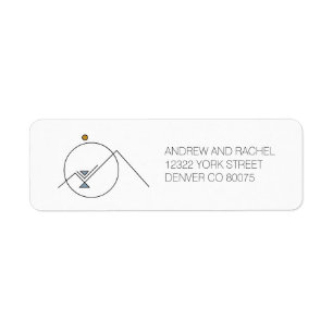 Geometrische bergen Boho Aangepast adres Etiket