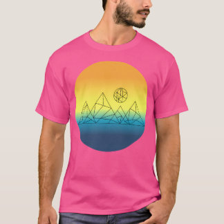 Geometrische bergen t-shirt