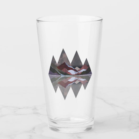 Geometrische bergscène glas (Voorkant)