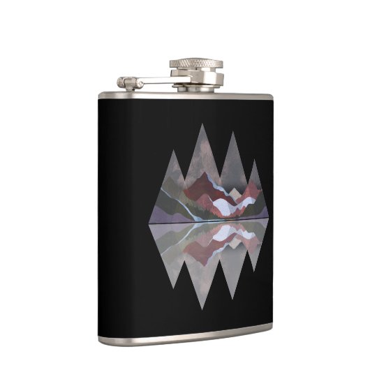 Geometrische bergscène heupfles (Rechts)