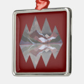 Geometrische bergscène metalen ornament (Links)