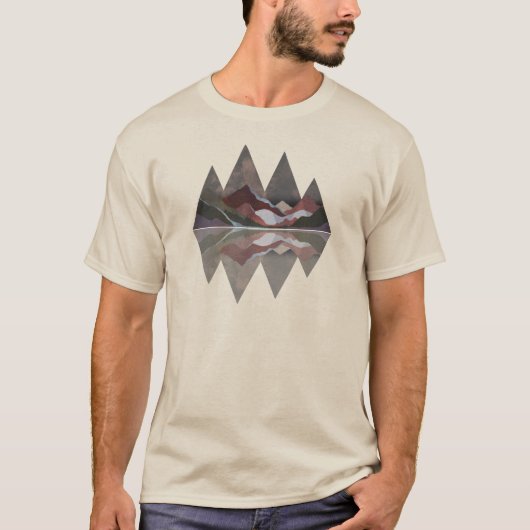 Geometrische bergscène t-shirt (Voorkant)