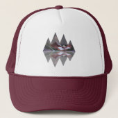 Geometrische bergscène trucker pet (Voorkant)