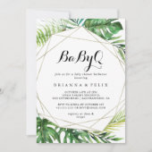 Geometrische bestemming BabyQ Baby shower Barbecue Kaart (Voorkant)