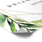 Geometrische bestemming Groene bruiloft Welkomstte Poster (Hoek)