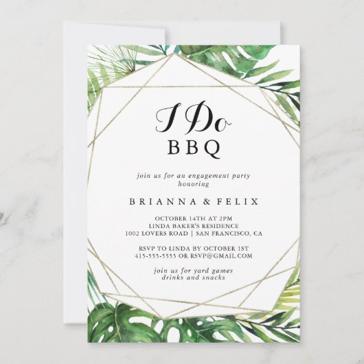 Geometrische bestemming Ik doe BBQ Engagement Part Kaart (Voorkant)