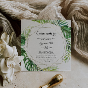 Geometrische bestemming Kalligrafie Quinceañera Kaart