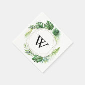 Geometrische Bestemming Monogram Bruiloft Servet (Hoek)