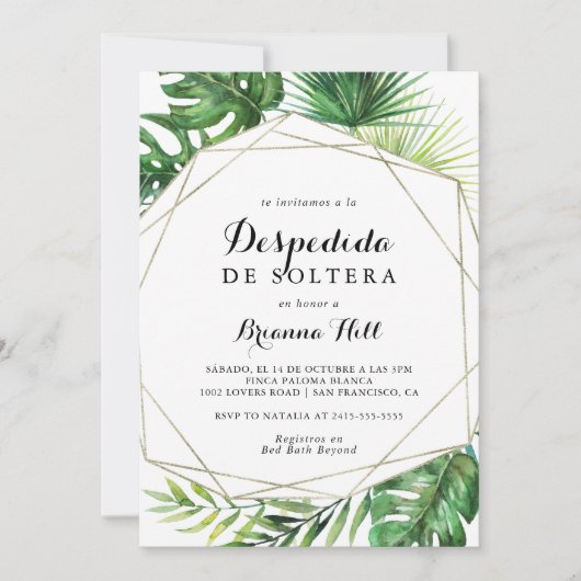 Geometrische Bestemming Spaans Vrijgezellenfeest Kaart (Voorkant)