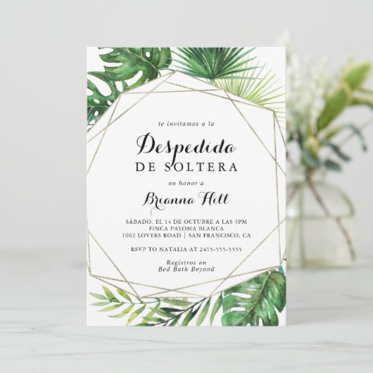 Geometrische Bestemming Spaans Vrijgezellenfeest Kaart (Staand voorkant)