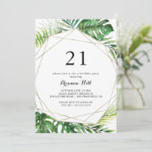 Geometrische bestemming Tropisch 21e verjaardagsfe Kaart (Staand voorkant)