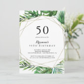 Geometrische Bestemming Tropisch 50ste Verjaardags Kaart (Staand voorkant)
