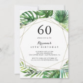 Geometrische Bestemming Tropisch 60e Verjaardagsfe Kaart (Voorkant)