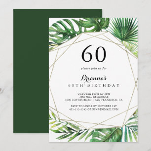 Geometrische Bestemming Tropisch 60ste Verjaardags Kaart