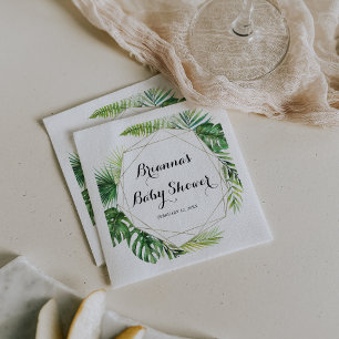 Geometrische bestemming Tropisch Groen Baby shower Servet
