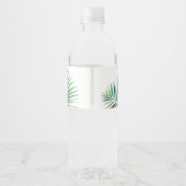 Geometrische Bestemming Tropisch groen Bruiloft Waterfles Etiket (Achterkant)