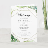 Geometrische bestemming Tropische gevouwen bruilof Programma (Voorkant)