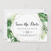 Geometrische bestemming Tropische horizontale verb Save The Date (Voorkant)
