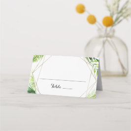 Geometrische bestemming Tropische trouwplaatskaart Plaatskaartje