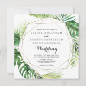 Geometrische bestemming Voorzijde en Rug bruiloft Kaart (Voorkant)