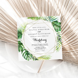 Geometrische bestemming Voorzijde en Rug bruiloft Kaart