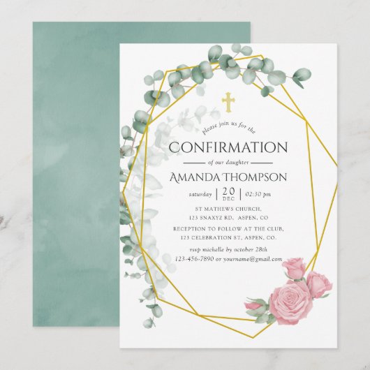 Geometrische bevestiging van het EucalyptusRoos Kaart (Voorkant / Achterkant)