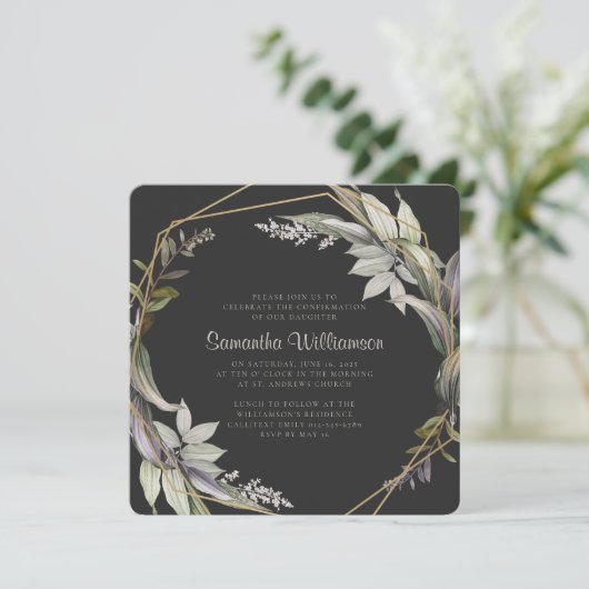 Geometrische bevestiging van modern gebladerte kaart (Staand voorkant)