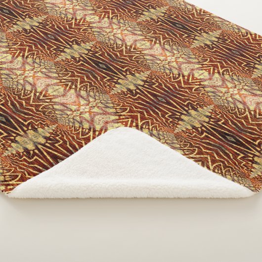 Geometrische bijtende Boho bruin  stam etnische et Sherpa Deken (3/4)