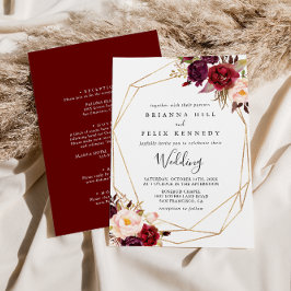 Geometrische bijtende boho Floral voor en achter b Kaart