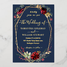 Geometrische bijtende boho Wildflower Navy Blue We