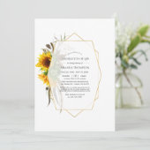 Geometrische bijtende zonnebloemen - Viering van h Kaart (Staand voorkant)