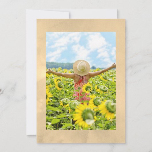 Geometrische bijtende zonnebloemen - Viering van h Kaart (Achterkant)