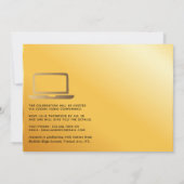 Geometrische Black en Gold Virtual Graduparty Kaart (Achterkant)